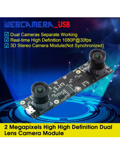 Módulo de Cámara USB Doble Lente 1080P ELP para Computadora 2