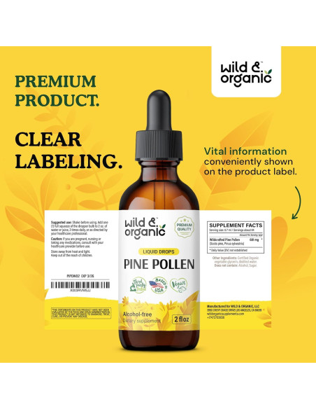 Tintura de Polen de Pino Silvestre y Orgánico 59 ml - Vegano Tintura de Polen de Pino Silvestre y Orgánico 59 ml - Vegano