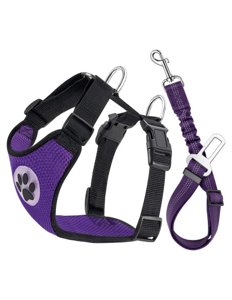 Arnés de Perro Lukovee Ajustable para Auto XXX-Pequeño Púrpura Arnés de Perro Lukovee Ajustable para Auto XXX-Pequeño Púrpura