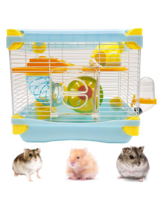 Jaula de Hámster Portátil Hamiledyi 2 Niveles 27.67x20.50cm