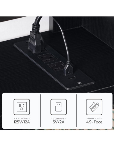 Soporte de TV Flotante HOOBRO 139 cm con Luz LED y Tomas