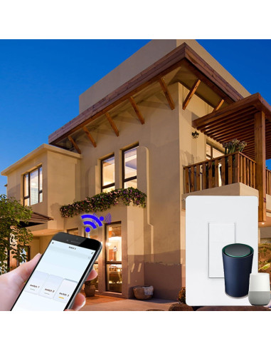 Interruptor de Luz Inteligente WiFi 3 Vías Youngzuth Sin Neutro