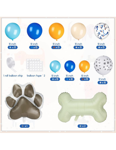 Kit de Guirnalda de Globos de Fiesta Gejoy 103 Piezas Azul