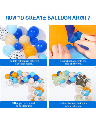 Kit de Guirnalda de Globos de Fiesta Gejoy 103 Piezas Azul
