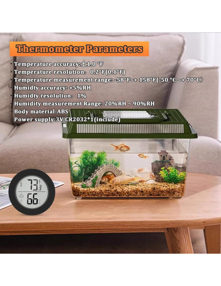 Termómetro y Higrómetro Digital para Reptiles Thlevel - Paquete de 2 Termómetro y Higrómetro Digital para Reptiles Thlevel - Paquete de 2