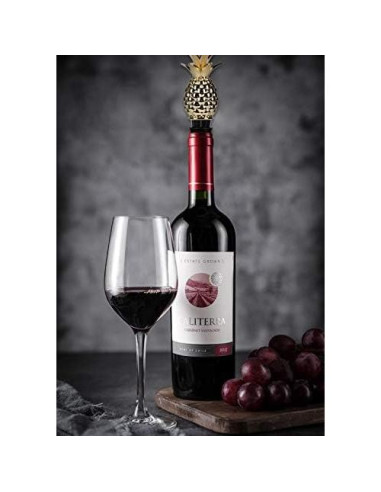 Tapón para Vino OBALY Piña Dorada de Zinc Reutilizable