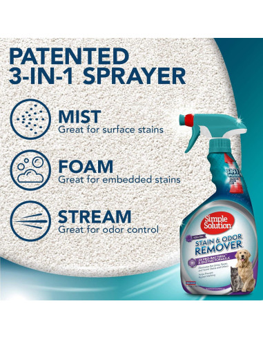 Spray Eliminador de Manchas y Olores Simple Solution 946 ml