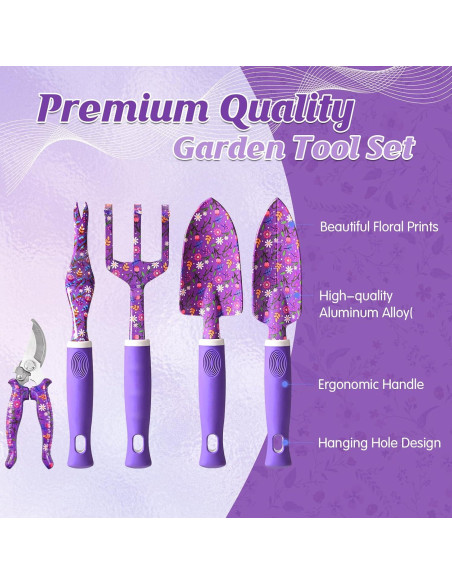 Kit de Jardinería NatuBeau 14 Piezas para Mujeres Púrpura Kit de Jardinería NatuBeau 14 Piezas para Mujeres Púrpura