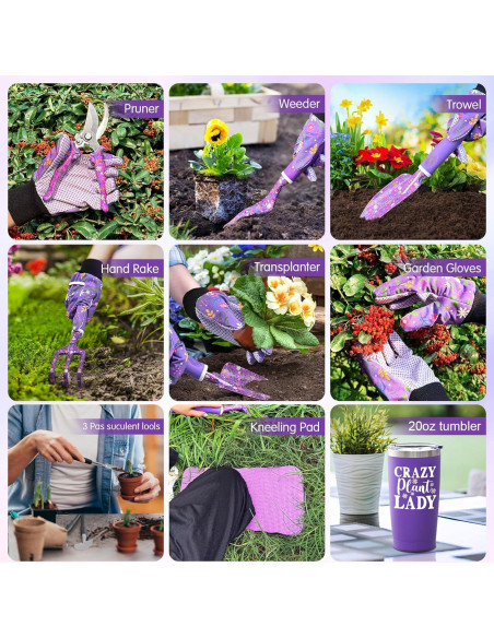 Kit de Jardinería NatuBeau 14 Piezas para Mujeres Púrpura Kit de Jardinería NatuBeau 14 Piezas para Mujeres Púrpura
