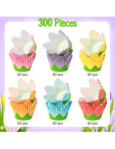 Forros para Cupcake COcnny - 300 Piezas en 6 Estilos Florales 2