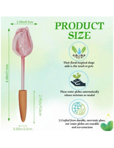4 Esferas de Vidrio Autorriego XYElite para Plantas - Rosa 2