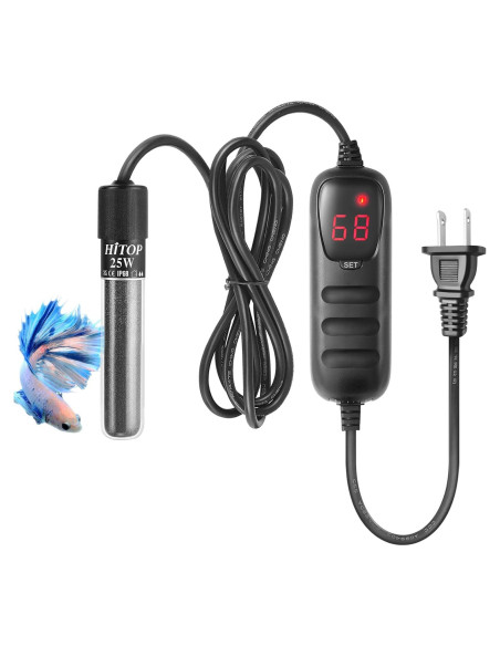 Calentador de Acuario HITOP 25W Mini con Controlador Digital Calentador de Acuario HITOP 25W Mini con Controlador Digital