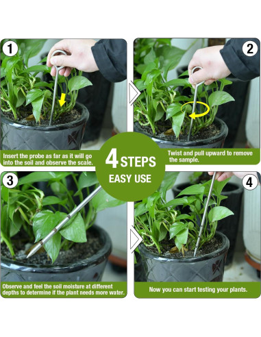 Medidor de Humedad de Suelo Lichtund 25.4 cm para Plantas