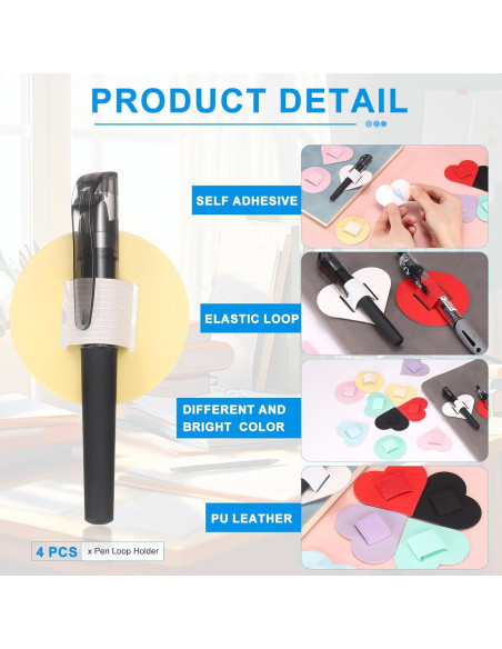 Soporte de Lazo para Bolígrafo uxcell - 4 Piezas Beige Soporte de Lazo para Bolígrafo uxcell - 4 Piezas Beige