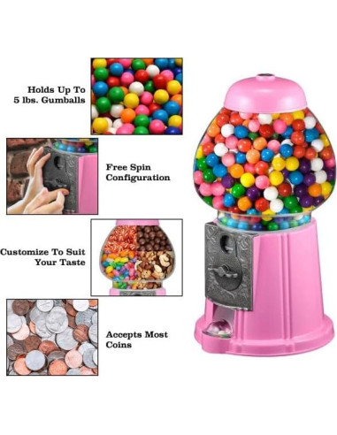 Dispensador de Dulces Mini Rosa Great Northern 27.94 cm