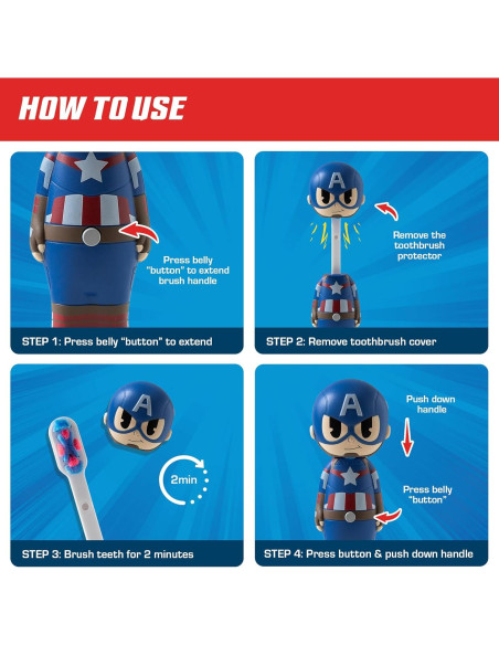 Cepillo de Dientes Brush Buddies Capitán América Niños 19cm Cepillo de Dientes Brush Buddies Capitán América Niños 19cm