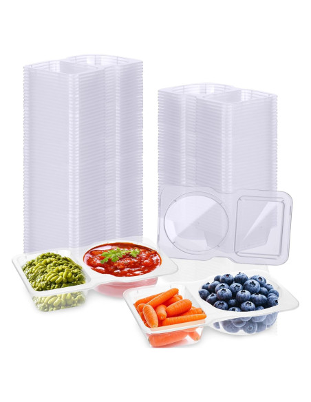 50 Contenedores de Condimentos Doble Compartimento Palksky 50 Contenedores de Condimentos Doble Compartimento Palksky