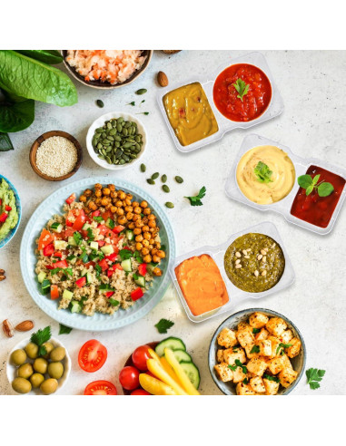 50 Contenedores de Condimentos Doble Compartimento Palksky