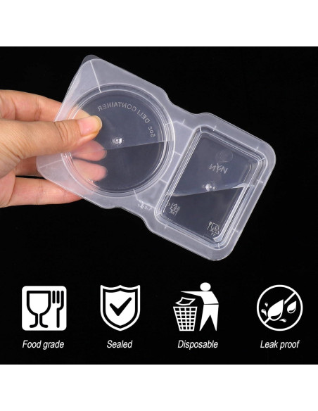 50 Contenedores de Condimentos Doble Compartimento Palksky 50 Contenedores de Condimentos Doble Compartimento Palksky