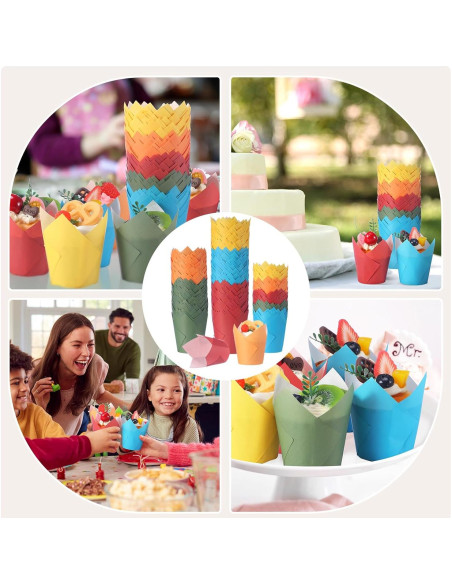 Havawish 500 Forros para Cupcakes Tulipán Coloridos Desechables Havawish 500 Forros para Cupcakes Tulipán Coloridos Desechables