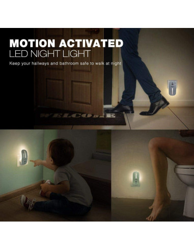 Luz Nocturna con Sensor de Movimiento Sensky FG-22033U 5.7x5.3cm