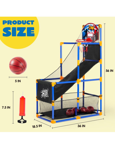 Juego de Baloncesto Arcade JOYIN con 4 Pelotas y Bomba - 1.83m
