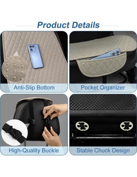 Funda de Asiento de Coche DECKALY Lino Beige Universal Funda de Asiento de Coche DECKALY Lino Beige Universal
