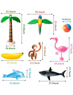 R HORSE Juguetes Inflables Fiesta Tropical 9 Piezas 2