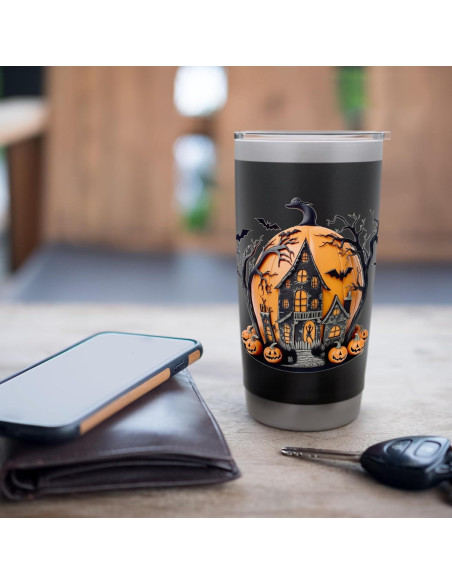 Vaso aislado de acero inoxidable Halloween 20 oz negro Vaso aislado de acero inoxidable Halloween 20 oz negro