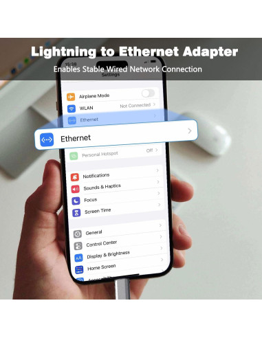 Adaptador Ethernet Lightning Oyiqar a RJ45 100Mbps Gris