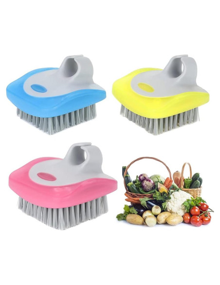 Cepillos de Limpieza de Verduras TINSKY - 3 Pzs, Colores Vivos Cepillos de Limpieza de Verduras TINSKY - 3 Pzs, Colores Vivos