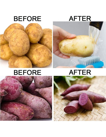 Cepillos de Limpieza de Verduras TINSKY - 3 Pzs, Colores Vivos Cepillos de Limpieza de Verduras TINSKY - 3 Pzs, Colores Vivos