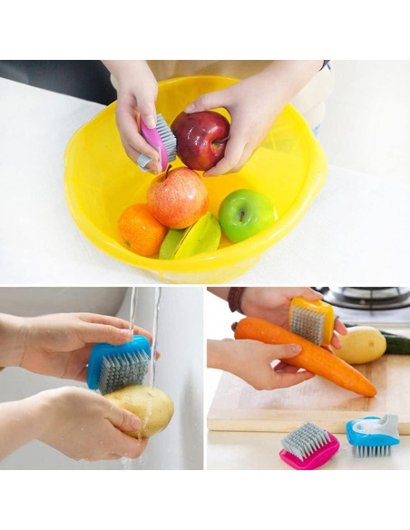 Cepillos de Limpieza de Verduras TINSKY - 3 Pzs, Colores Vivos Cepillos de Limpieza de Verduras TINSKY - 3 Pzs, Colores Vivos