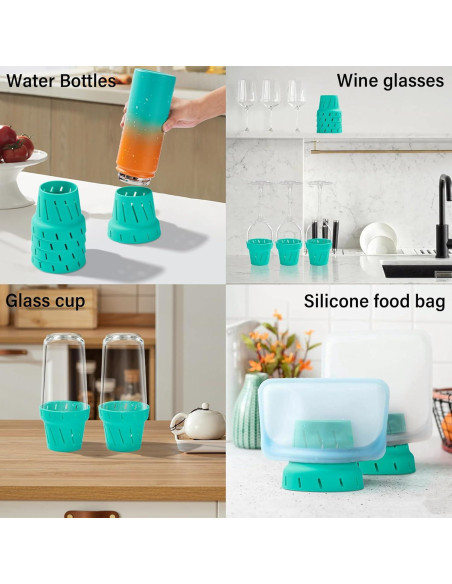 Soporte Secado Botellas CDYJLDY Verde 6 Paquete Silicona Soporte Secado Botellas CDYJLDY Verde 6 Paquete Silicona