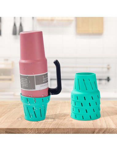 Soporte Secado Botellas CDYJLDY Verde 6 Paquete Silicona