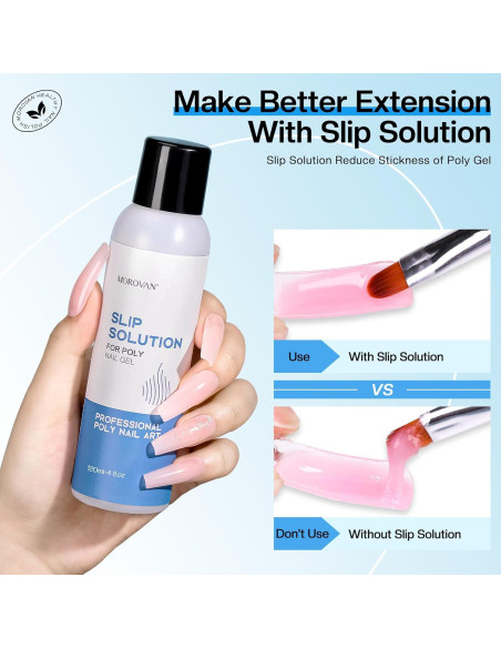 Solución Deslizante Morovan Poly Gel 118ml Kit Uñas Solución Deslizante Morovan Poly Gel 118ml Kit Uñas