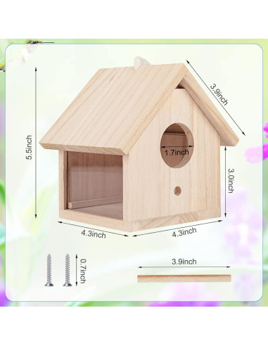 Casa de Aves de Madera GINDOOR para Exterior 14.5cm