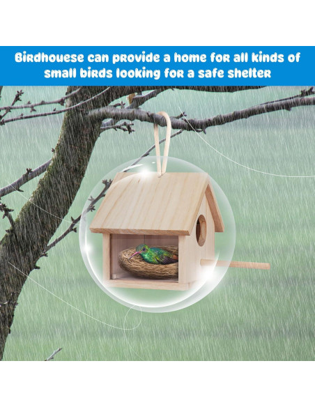 Casa de Aves de Madera GINDOOR para Exterior 14.5cm Casa de Aves de Madera GINDOOR para Exterior 14.5cm