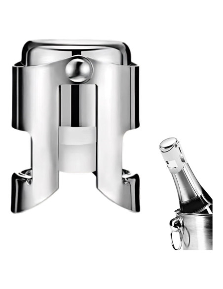 Tapones para Champagne BovcTrraann de Acero Inoxidable - 1 Paquete Tapones para Champagne BovcTrraann de Acero Inoxidable - 1 Paquete