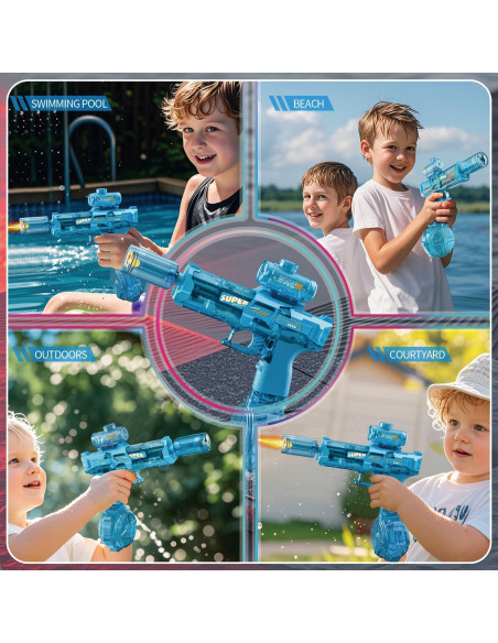 Pistola de Agua Eléctrica Recargable ELPSCGROO Azul 8.53m