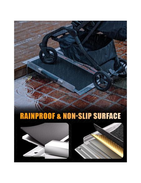 Rampa de Silla de Ruedas Plegable VNN 60.96 cm Antideslizante Rampa de Silla de Ruedas Plegable VNN 60.96 cm Antideslizante
