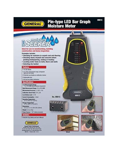Medidor de Humedad Digital General Tools MM1E Tipo Pin