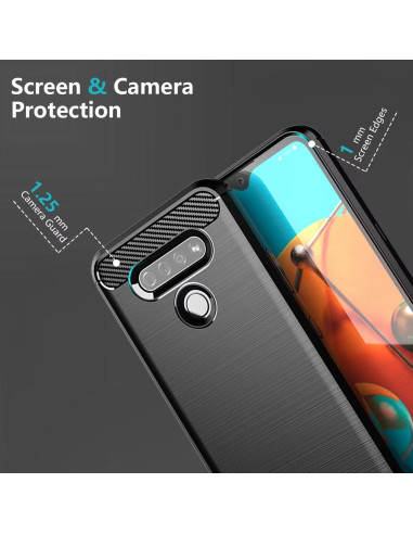 Funda LG K51 / Q51 TPU Carbono Negro Ultra Delgado