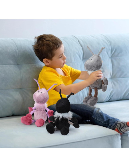 Conjunto de 3 Hormigas de Peluche Shappy 30 cm con Bufanda Conjunto de 3 Hormigas de Peluche Shappy 30 cm con Bufanda