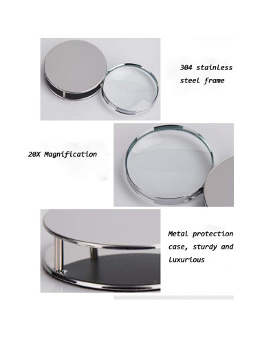 Lupa Plegable 20X IPENNY con Estuche de Metal 60mm