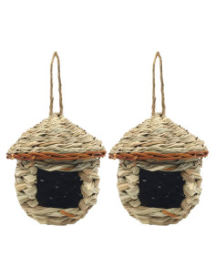 Casa de Colibrí Gute - Tejida a Mano de Hierba Natural - Set de 2