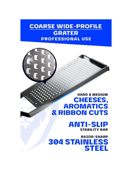 Rallador de Queso Grueso Dalstrong - Acero Inoxidable 304 - Mango G10 Rallador de Queso Grueso Dalstrong - Acero Inoxidable 304 - Mango G10