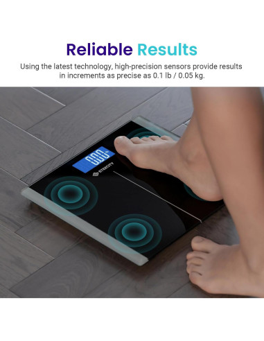 Báscula de Baño Etekcity Digital 181 kg Vidrio Templado