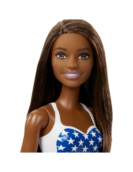 Muñeca Barbie Playa Mattel Traje de Baño Bandera Americana Muñeca Barbie Playa Mattel Traje de Baño Bandera Americana