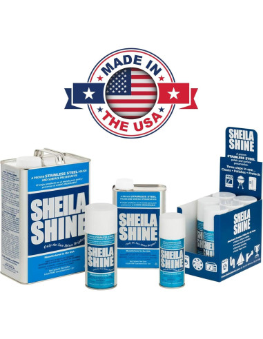 Limpiador y Abrillantador de Acero Inoxidable Sheila Shine 0.95L con Paño